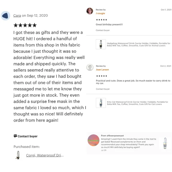 Waterproof Boba Corgi Portable Drink Holder Carrier - Picture 8 of 12